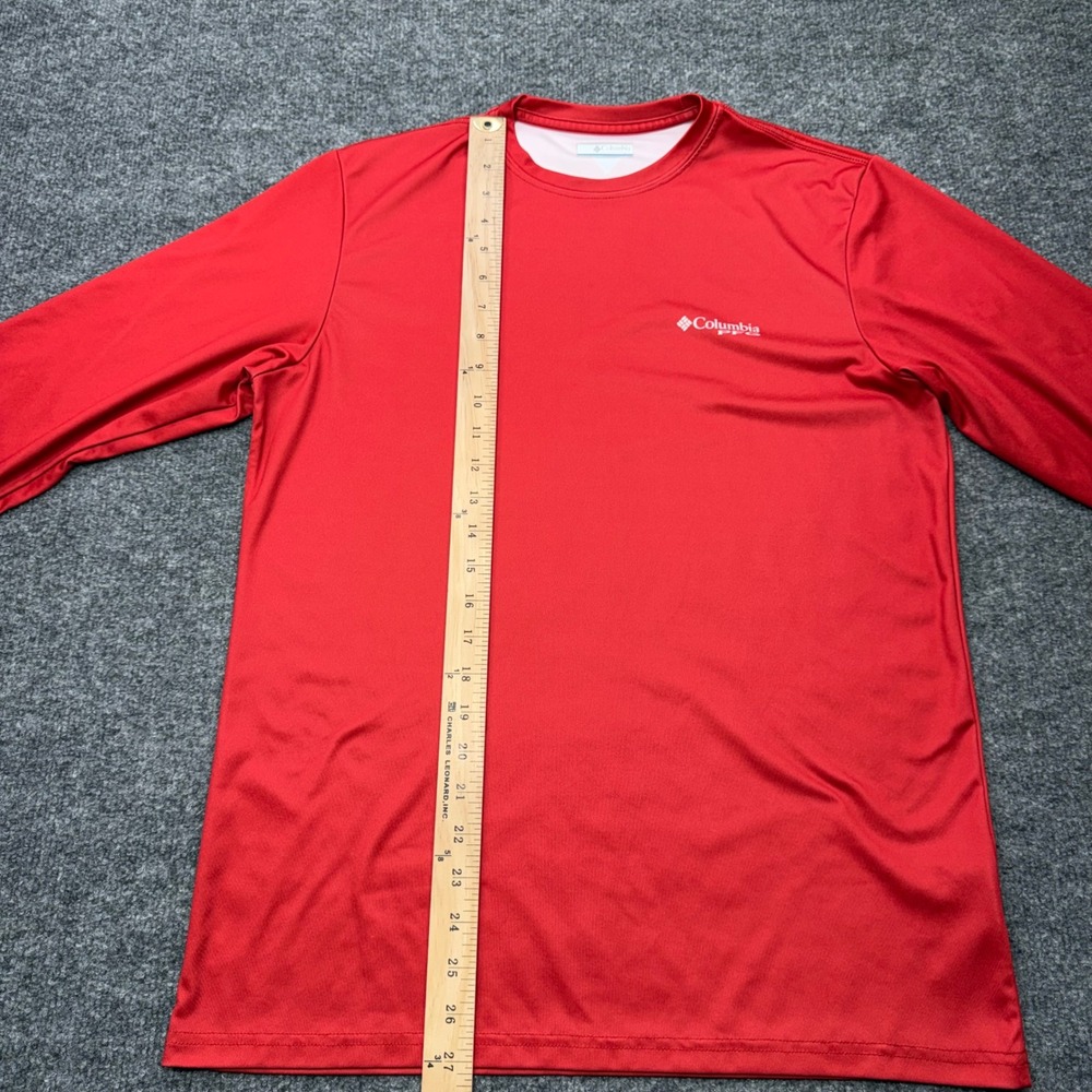 Columbia PFG Mens Red Long Sleeve Fish Flag Graphic Performance Shirt Small - Picture 6 of 10
